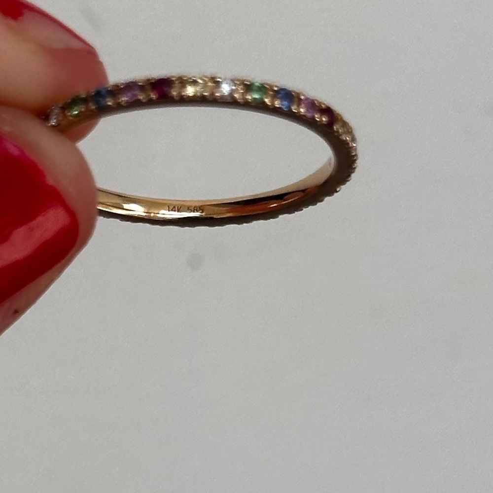Solid gold & sapphire Eternity Band - Picture 3 of 4